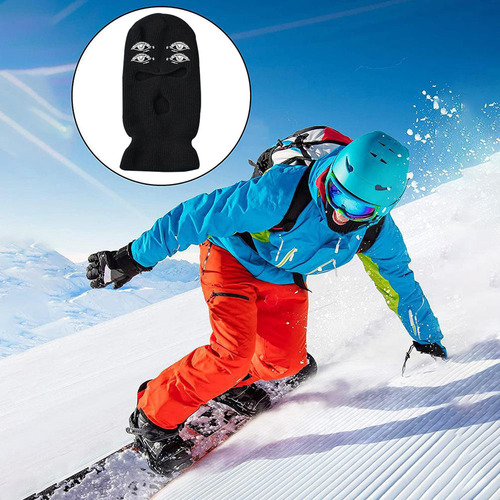 Conjunto De Gorros De Malha Balaclava Com 2 Peças De 3 Furos