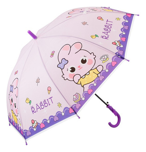 Paraguas Infantil Con Estampados De Animales Kawaii H G Q Color Rosa Pálido