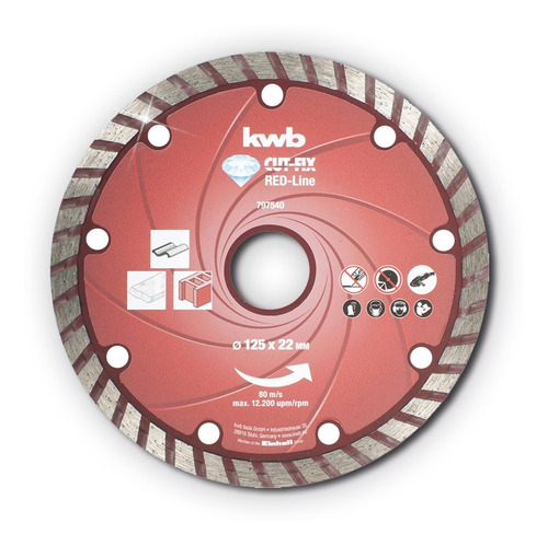 Imagen 3 de 3 de Disco Diamantado Kwb Turbo - 115mm Porcelanato 4,5 Pulgadas