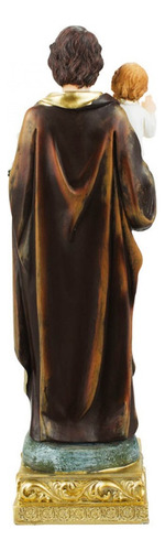 Imagen religiosa realista de San José con Jesús en su regazo, 22,5 cm, color coloreado