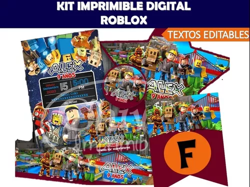 Kit Imprimible Gamer Roblox Textos Editables