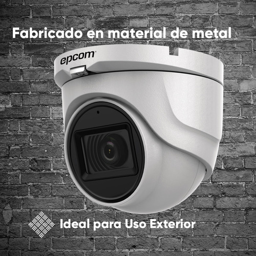 Epcom Kit De 4 Camaras De Seguridad Metalicas Con Microfono Domo 5mp Protección Ip67 Para Uso Exterior + Dvr 4ch Turbohd Con Detección De Movimiento Y Salida De Alarma Modelo Ev8004e50g2-plus