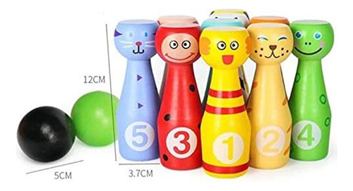 Juego De Boliche Didáctico De Madera Para Bebés De 1 Año