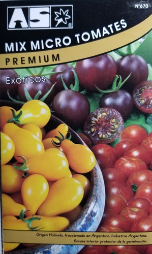 250 Semillas Micro Tomates Mix Variedades Premium Exoticas