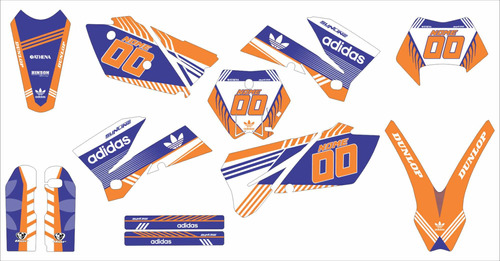 Adesivo Moto Cross Trilha Ktm Exc F 04-07 adidas Lm110