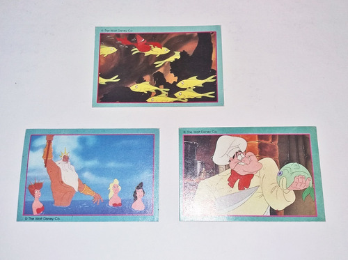 Lote 3 Figuritas La Sirenita Año 1992 Disney Cromy (nuevas)