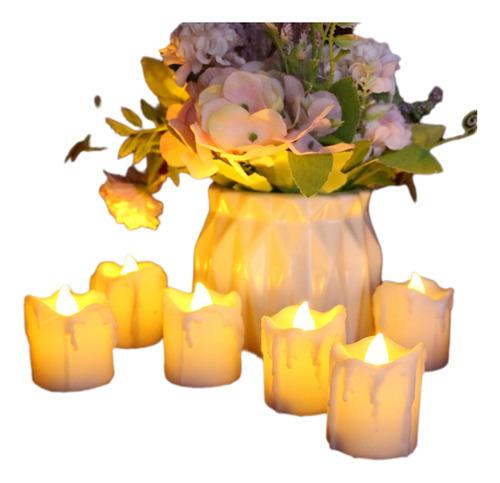 Velas Velitas Plásticas Con Luz Led X 20 U Con Pilas Incluid