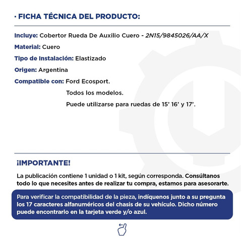 Cobertor Rueda De Auxilio Cuero Ford Ecosport