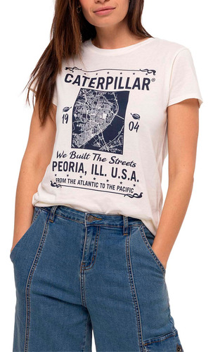 Remera Caterpillar W We Built The Stree Bone Para Dama