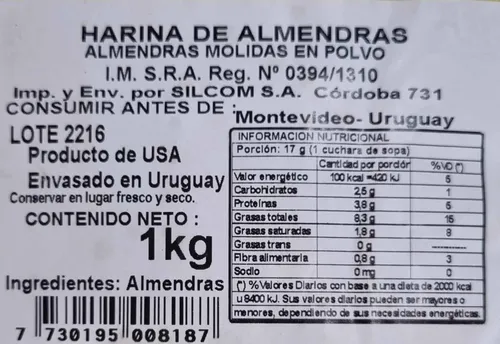 Harina De Almendras 1 Kg