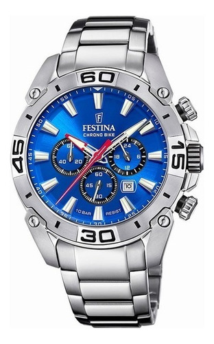 Reloj Festina Hombre Crono Bike Acero Azul Fecha F20543.2