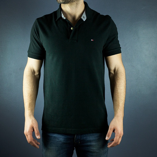 Camisa Polo Tommy Hilfiger Custon Fit Preta - M