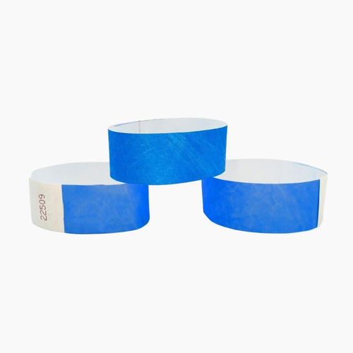 Pulseras Tyvek 1 Pulgada Neon Blue - Caja Con 1000 Pulseras