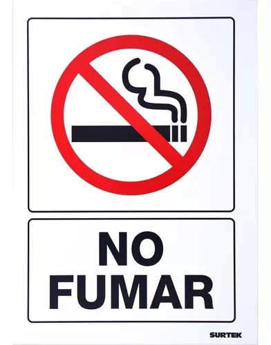 Señal Prohibido Fumar 30X15