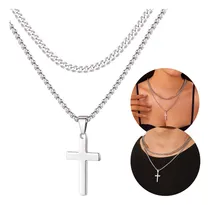 Comprar Collar Cruz Plata Cadenas Acero Inoxidable Joyeria Hombres Collares Mujer Collares De Moda para Halloween