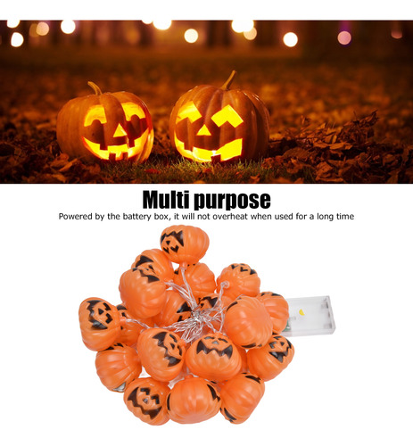 Cadena De 20 Led Con Forma De Calabaza Para Halloween, 3 Met