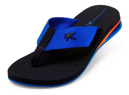 Chinelo Sandália Kenner Amp Turbo Preto / Azul / Laranja | Mercado Livre