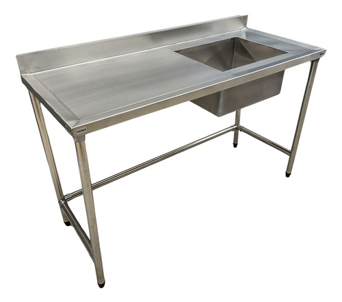 Pia Inox Industrial 120x60 Cuba Direita Sem Prateleira