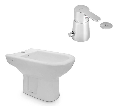 Juego Ferrum Bari Bidet 1 Ag + Griferia Peirano Adra Bidet