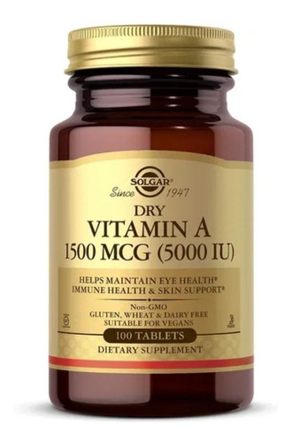 Dry Vitamin A 5000 Iu 100 Tab - Unidad a $809