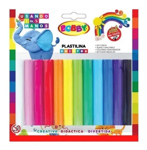Plastilina Para Modelado 12 Colores Escolar Niños