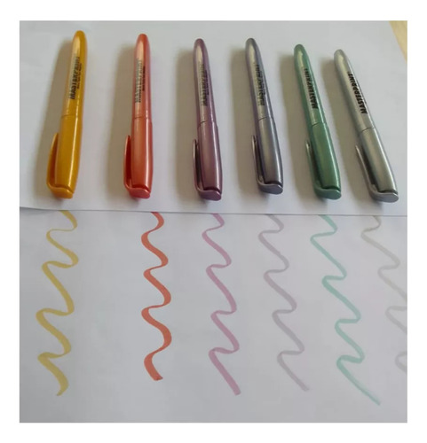 Marca Texto Metálico/gliter 6 Cores Masterprint-mp612