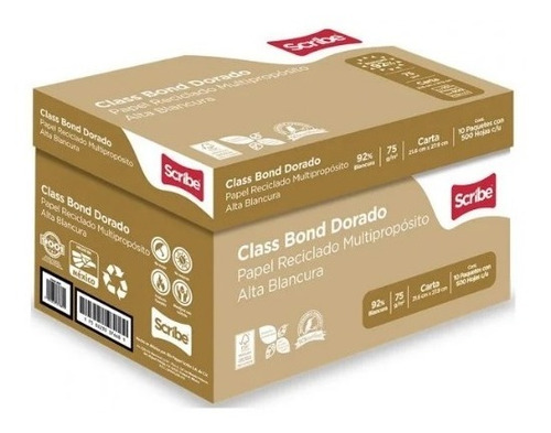 Caja Papel Scribe Class Bond Dorado Carta Con 5000 Hojas Color Blanco