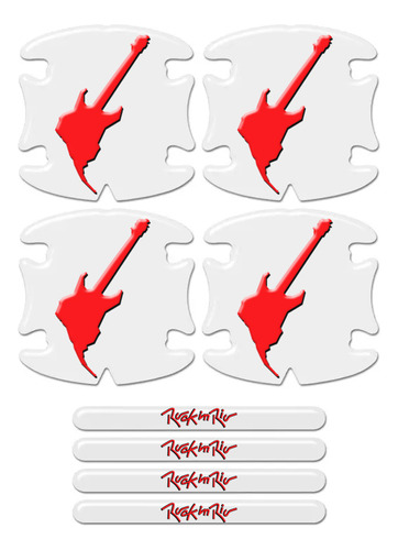 Adesivos Protetor Maçaneta Rock In Rio Guitarra Vermelha