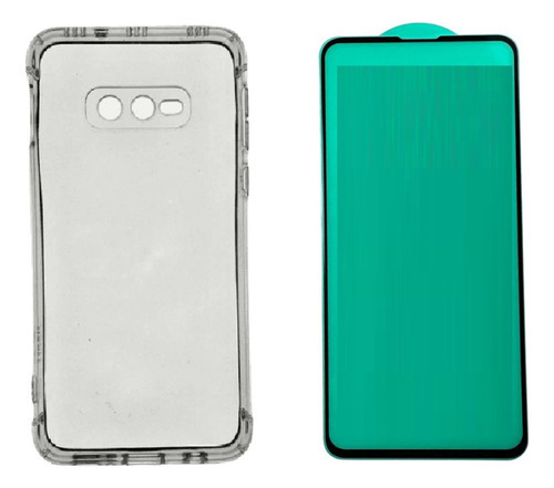 Capinha Capa Case + Pelicula Ceramica 9d Para Galaxy S10e Cor Transparente Anti Shock