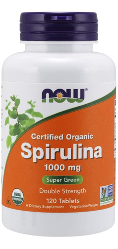 Suplementos Now, Certificado Orgánico, Espirulina 1000 Mg (d