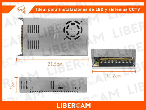 Imagen 5 de 10 de Fuente Switching 12v 30a 30amp Regulada Metalica Tira Led Cc