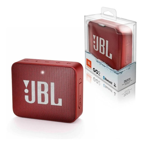 Caixa Bluetooth 5.0 Jbl Go2 Portatil Vermelho Prova De Agua