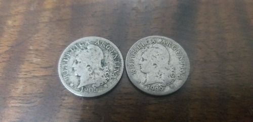 Moneda 5 Centavos 1909 Y 1905 Argentina