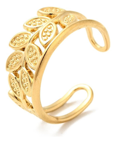 Anillos Abierto Ring Ajustable Acero Baño Oro Dama Mujer