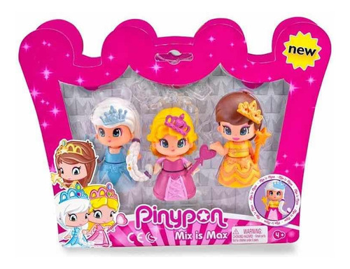 Pinypon Princesas 3 Figuras Accesorios Set Original Caff Edu