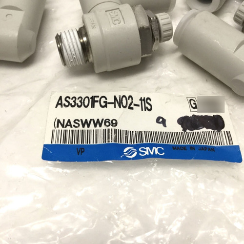 Lot Of 9 Smc As3301fg-n02-11s Elbow Speed Control Fittin Bbx