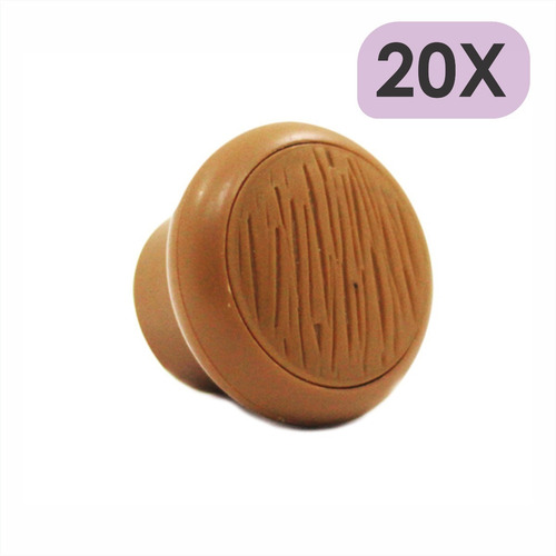 Imagem 1 de 3 de Kit 20 Puxador De Gaveta Porta Armário Balcão Cerejeira