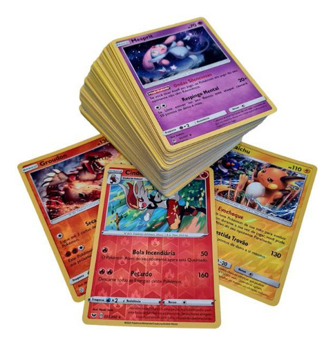 Lote De 50 Cartas Pokémon Com 2 Brilhantes