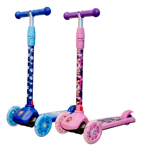 Monopatín Pawpatrol Niños 3 Ruedas Con Luces Desmontable Color Rosa Paw Patrol
