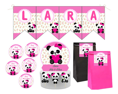 Cotillon Personalizado Osita Panda Bolsitas 40 Invitados