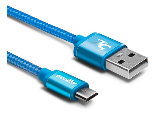 Sentey Ls-6722 Cable Usb A Mini Usb Metal Mallado Azul