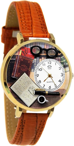 Reloj 3d Book Lover | Acabado Dorado O Plateado Grande ...
