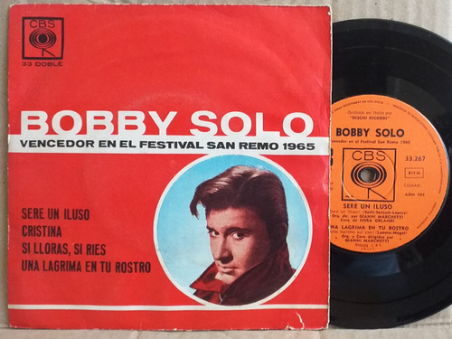 Bobby Solo - Si Lloras Si Ries - Ep Simple Vinilo Año 1965