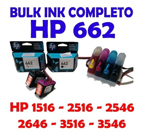 Bulk Ink Hp 1516/2516/2546/2646/3516/3546 Completo Cartucho