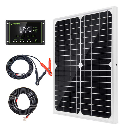 Topsolar Kit De Panel Solar De 20 W 12 V Monocristalino Con