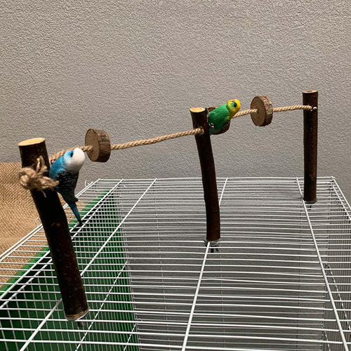 3 Bird Parrot Perches De Hamaca De Madera Para Cockatiel