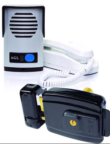 Kit Interfone Eletrônico Agl + Fechadura Elétrica Agl Grande