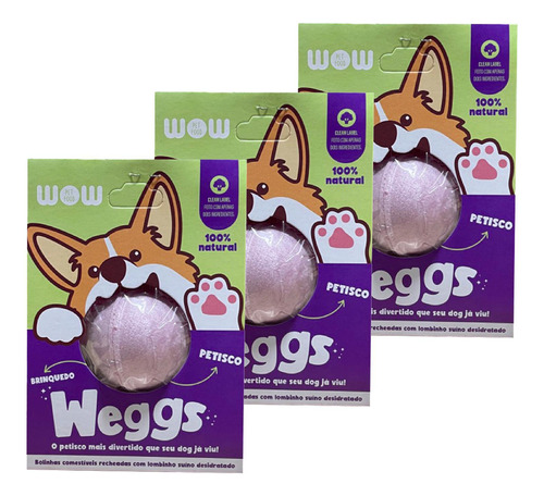 Petiscos Naturais - Weggs De Lombinho - Kit 3 Unidades