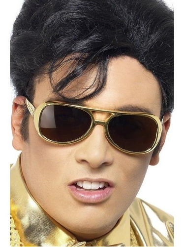 Óculos Elvis Presley Dourado Plástico Cosplay Fantasia
