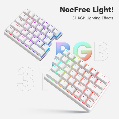Teclado Dividido Nocfree Lite Mecánico Inalámbrico Rgb